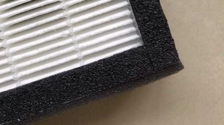 Air purifier HEPA filter material example close up