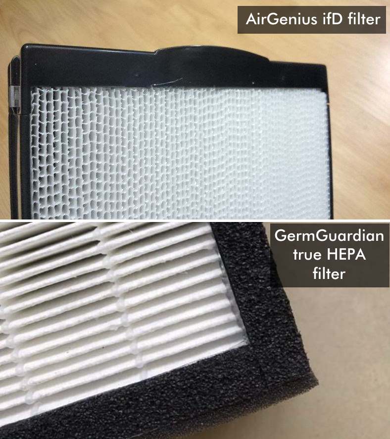 AirGenius 5 vs true HEPA filter comparison image