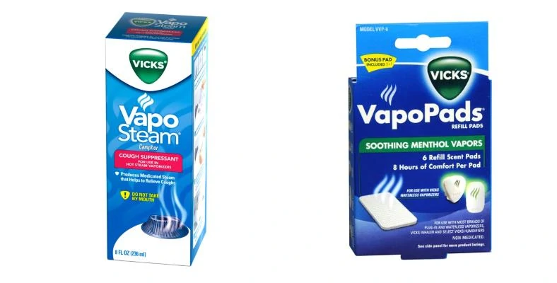 Vicks humidifier vapor liquid and pads example