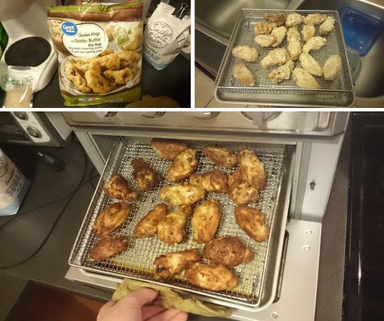 Cuisinart TOA-60 chicken wings air fryer test example