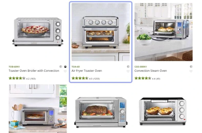 Cuisinart toaster oven family image with TOA-60