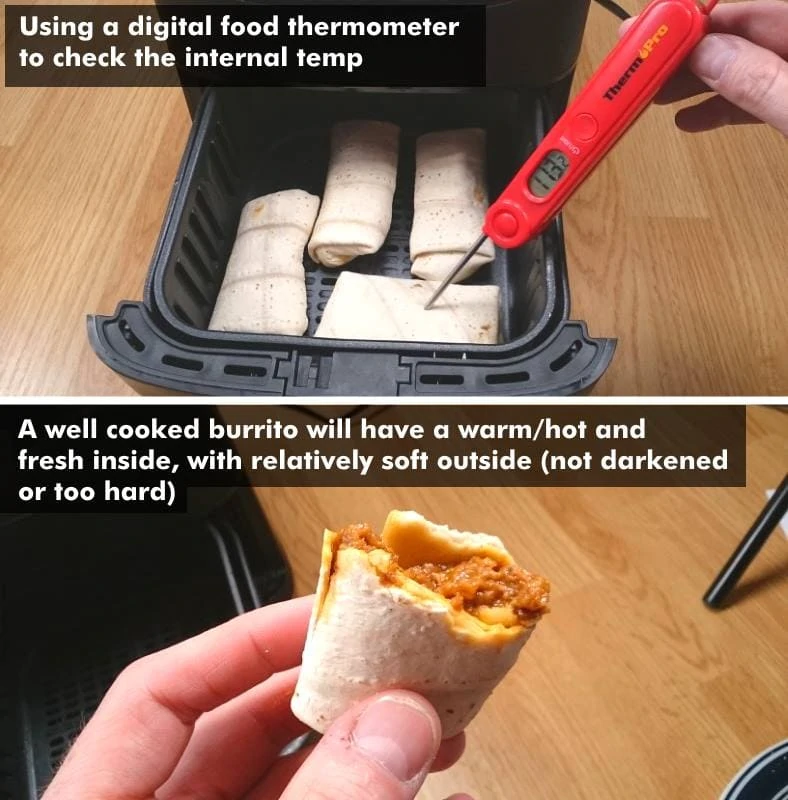 Image showing examples of properly cooked frozen burritos