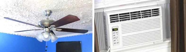 Ceiling fan VS AC side by side comparison image