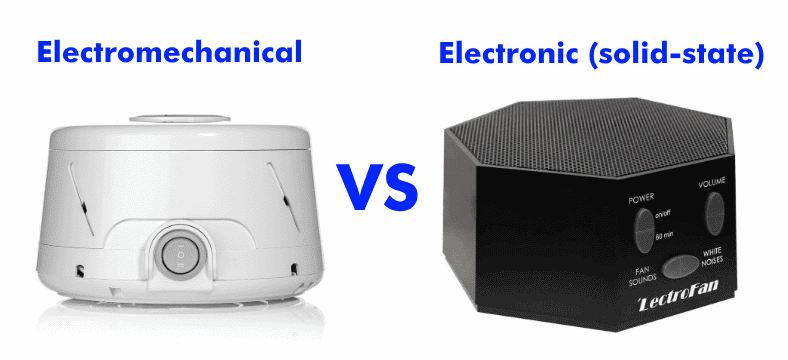 Electromechanical vs electronic white noise machines comparison image