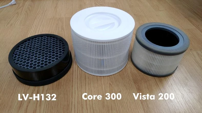 Comparison of Levoit Core 300, LV-H132, and Vista 200 HEPA purifier filters