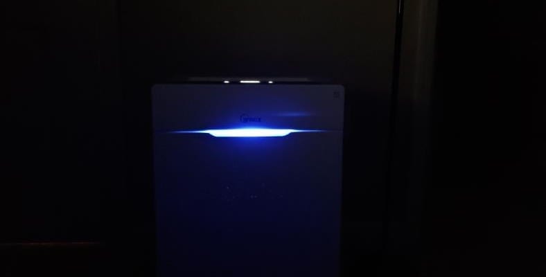 Image of a Winix HR900 night brightness in dark room