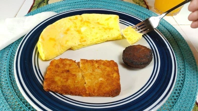 Example of a finished microwave egg omelette