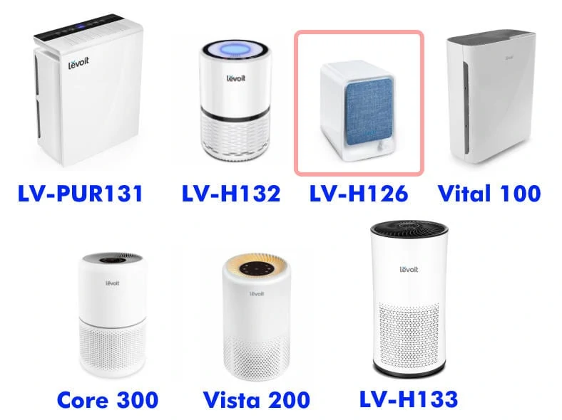 Levoit air purifier product family with LV-H126 highlighted