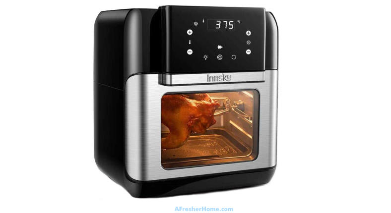 Example of an air fryer with rotisserie function